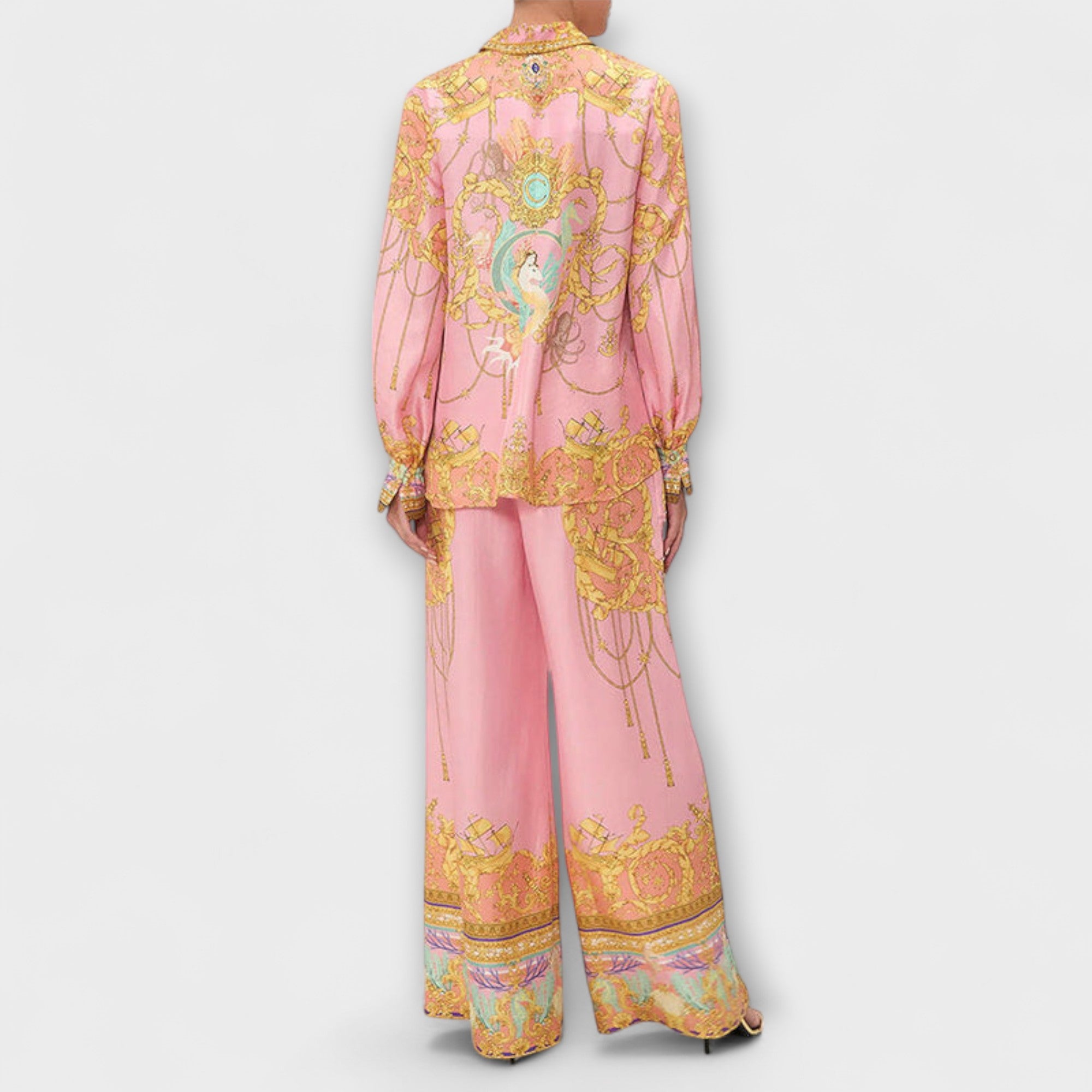 Sage | Mermaid Relaxed Shirt and Elastic Waist Pants Set