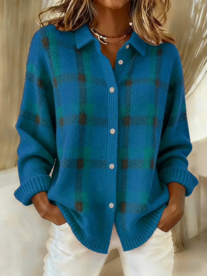 Morgan | Casual Contrast Retro Plaid Sweater