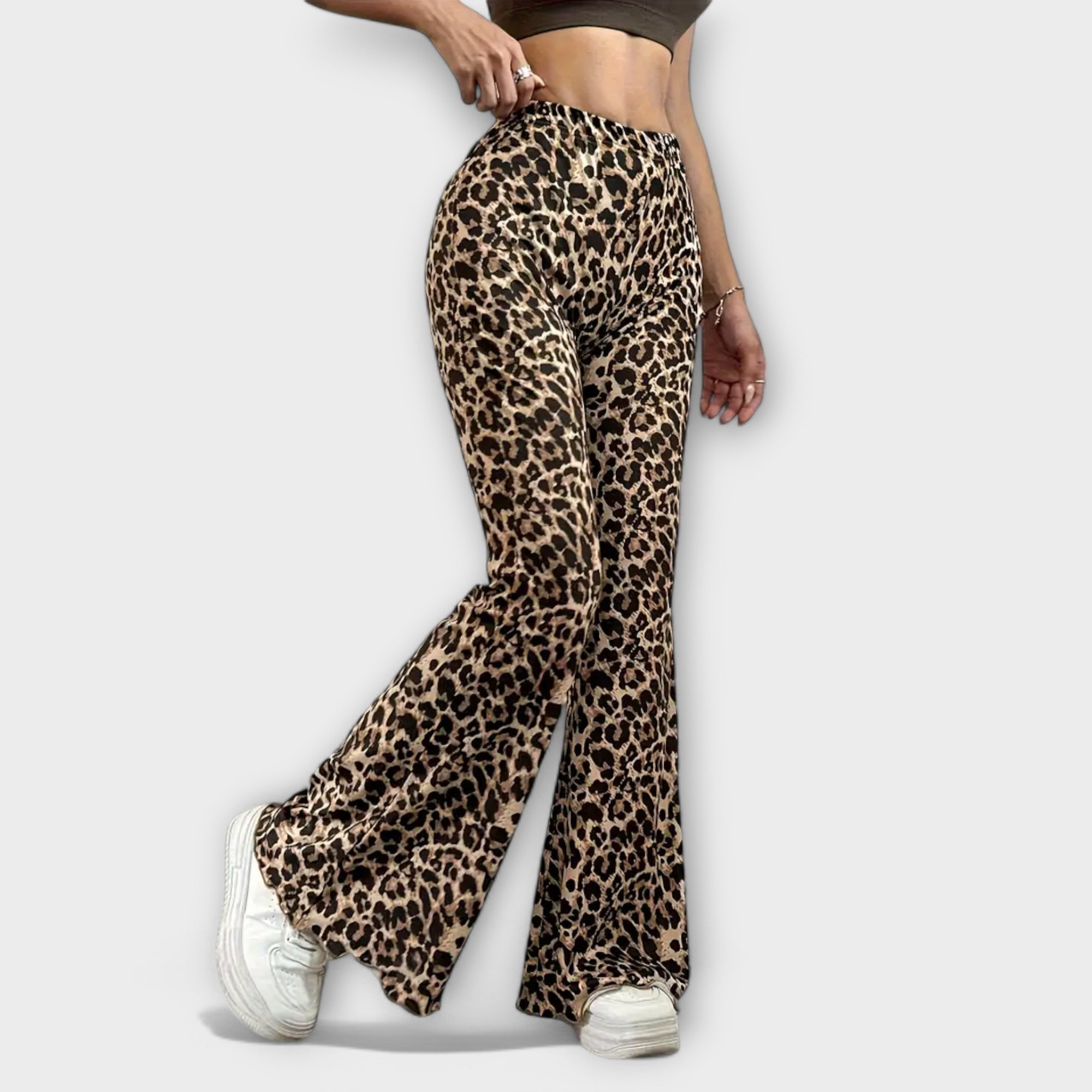 Indira | Leopard Bootcut Pants