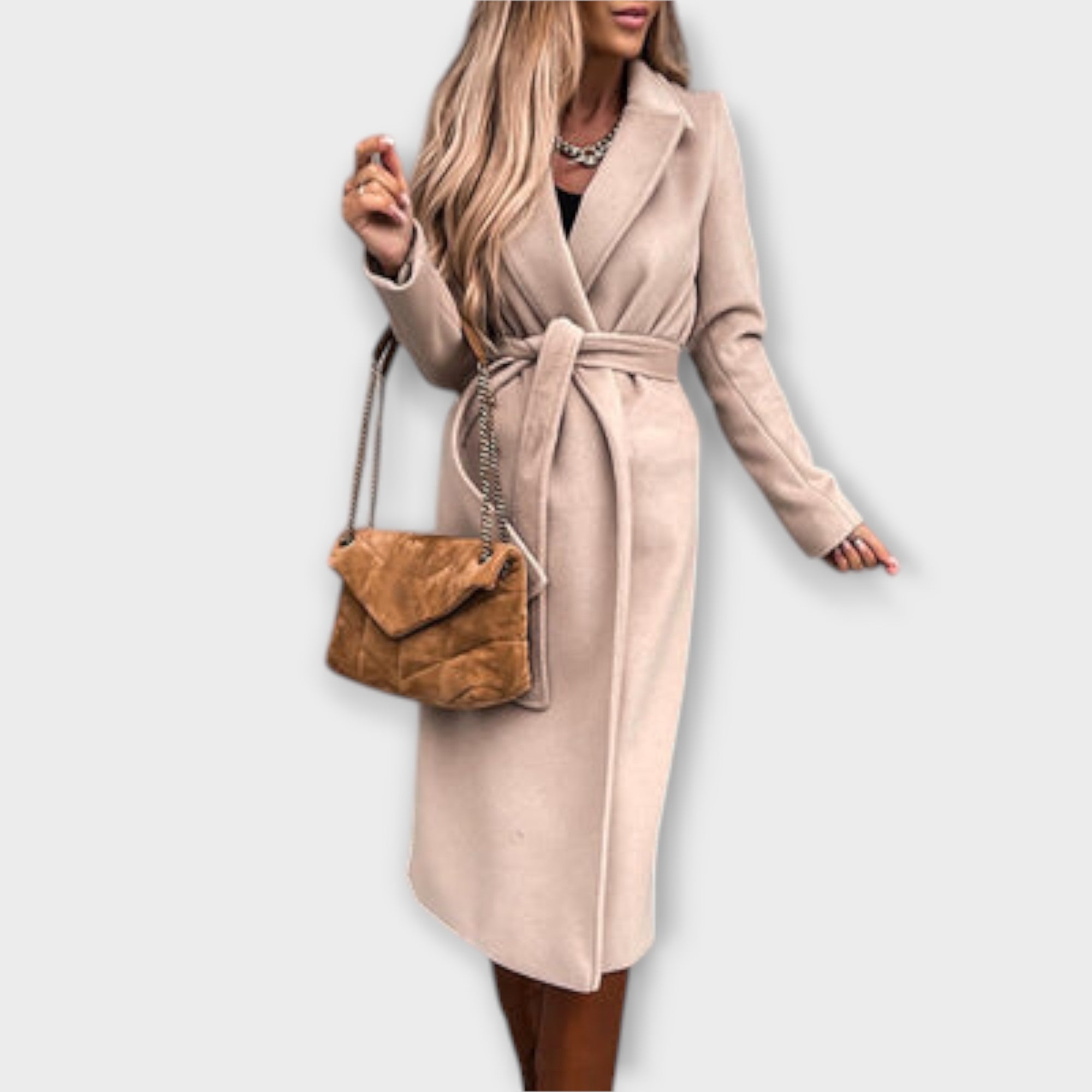 Eliza | Stylish Long Coat with Ties