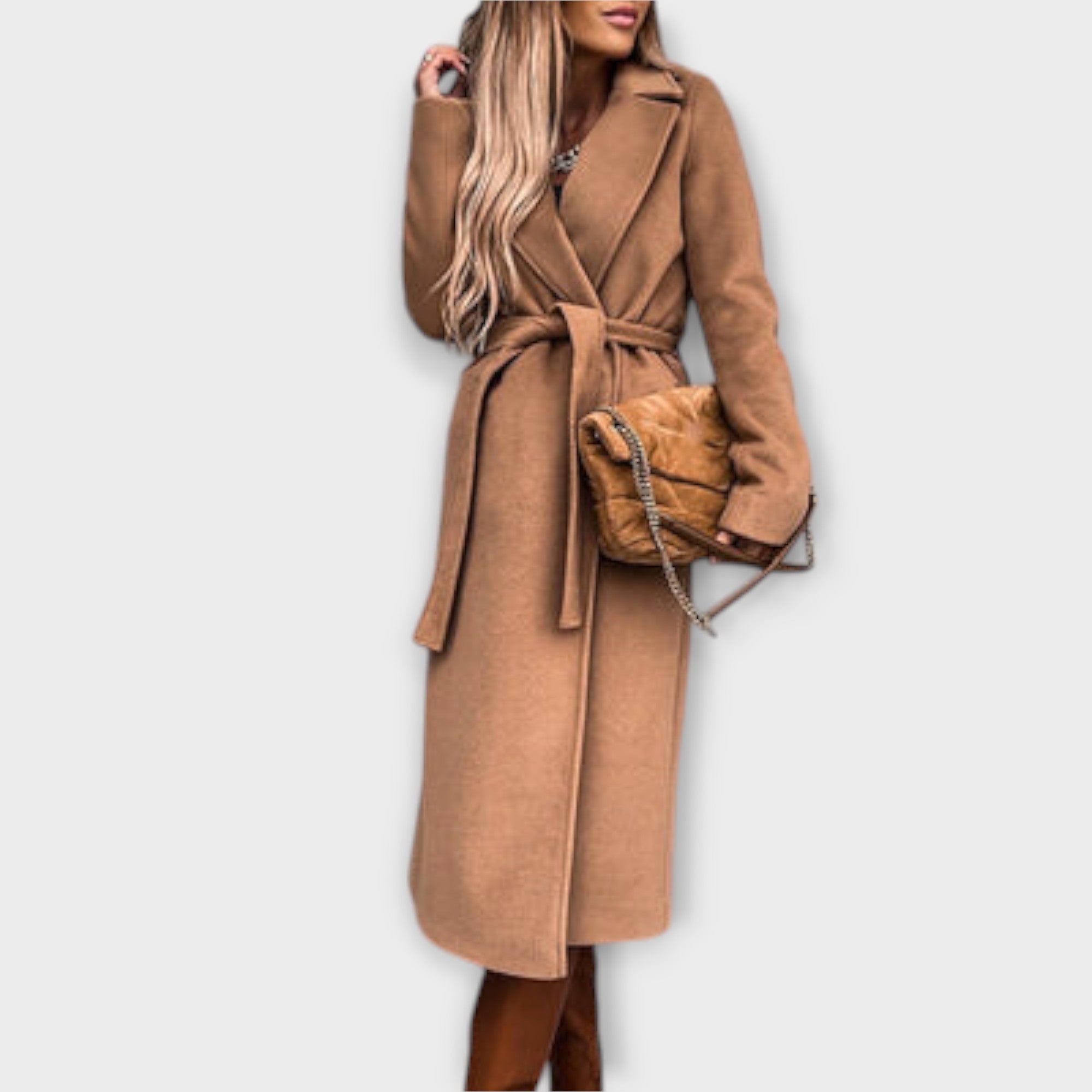 Eliza | Stylish Long Coat with Ties