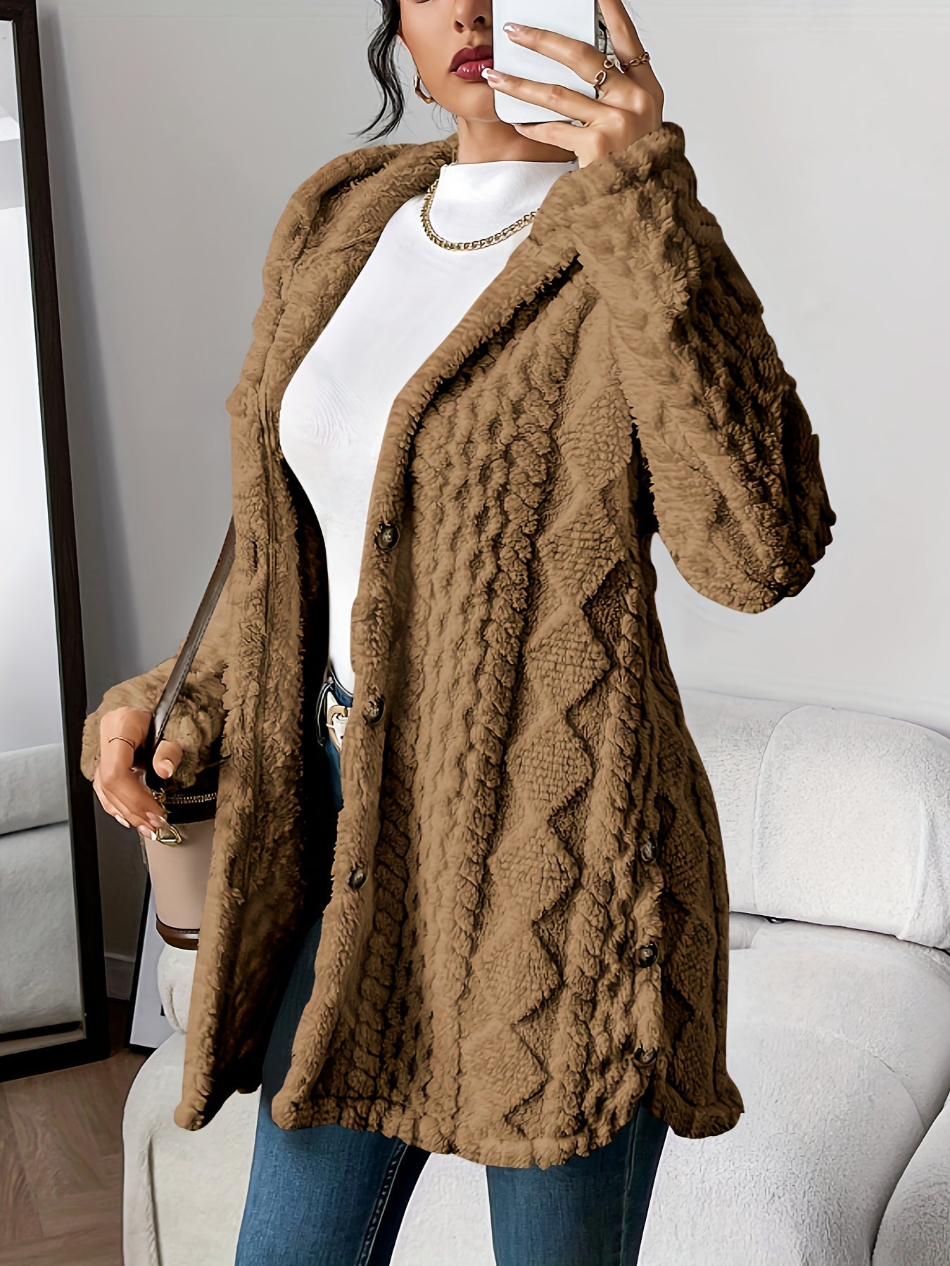 Celine | Plush Hooded Cardigan