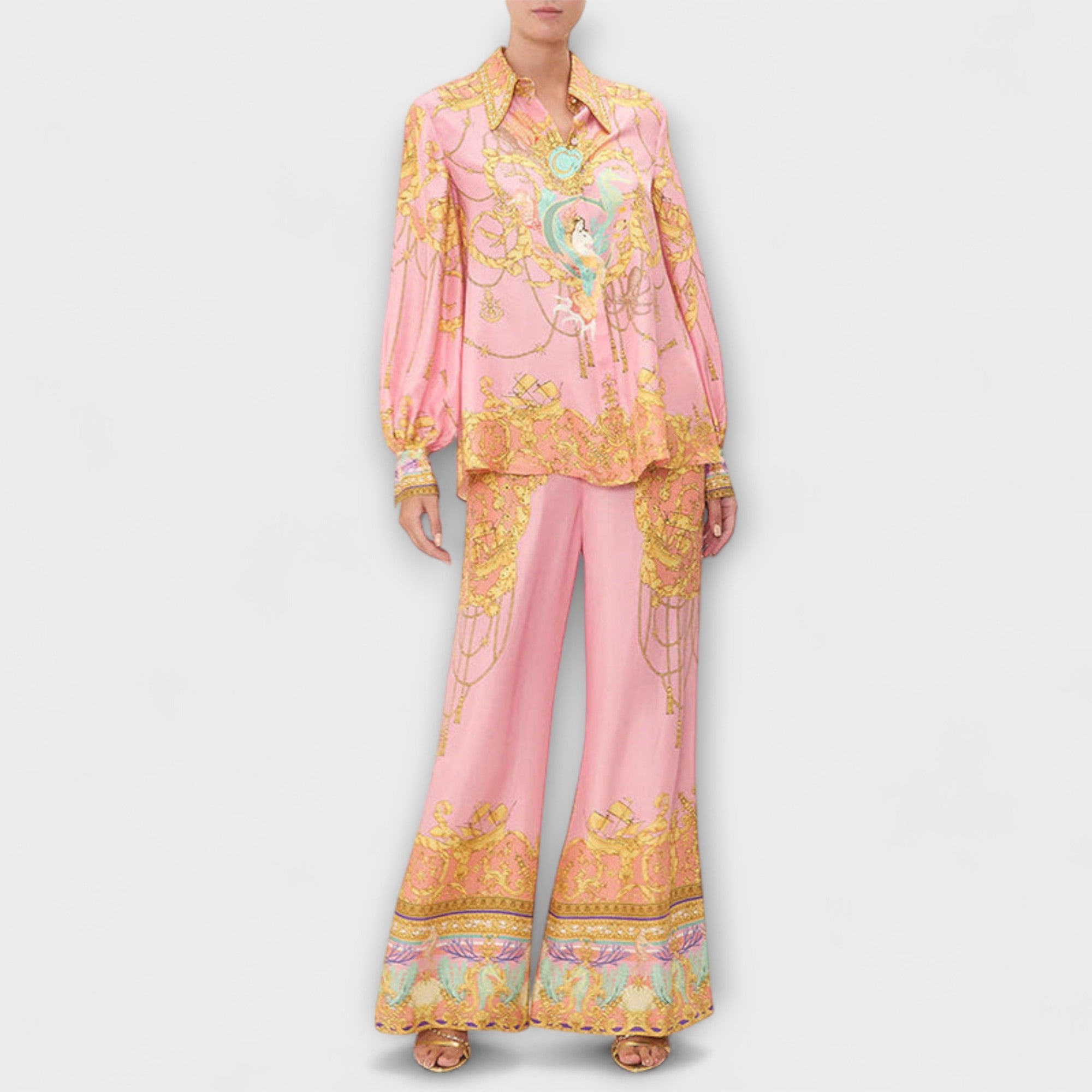 Sage | Mermaid Relaxed Shirt and Elastic Waist Pants Set