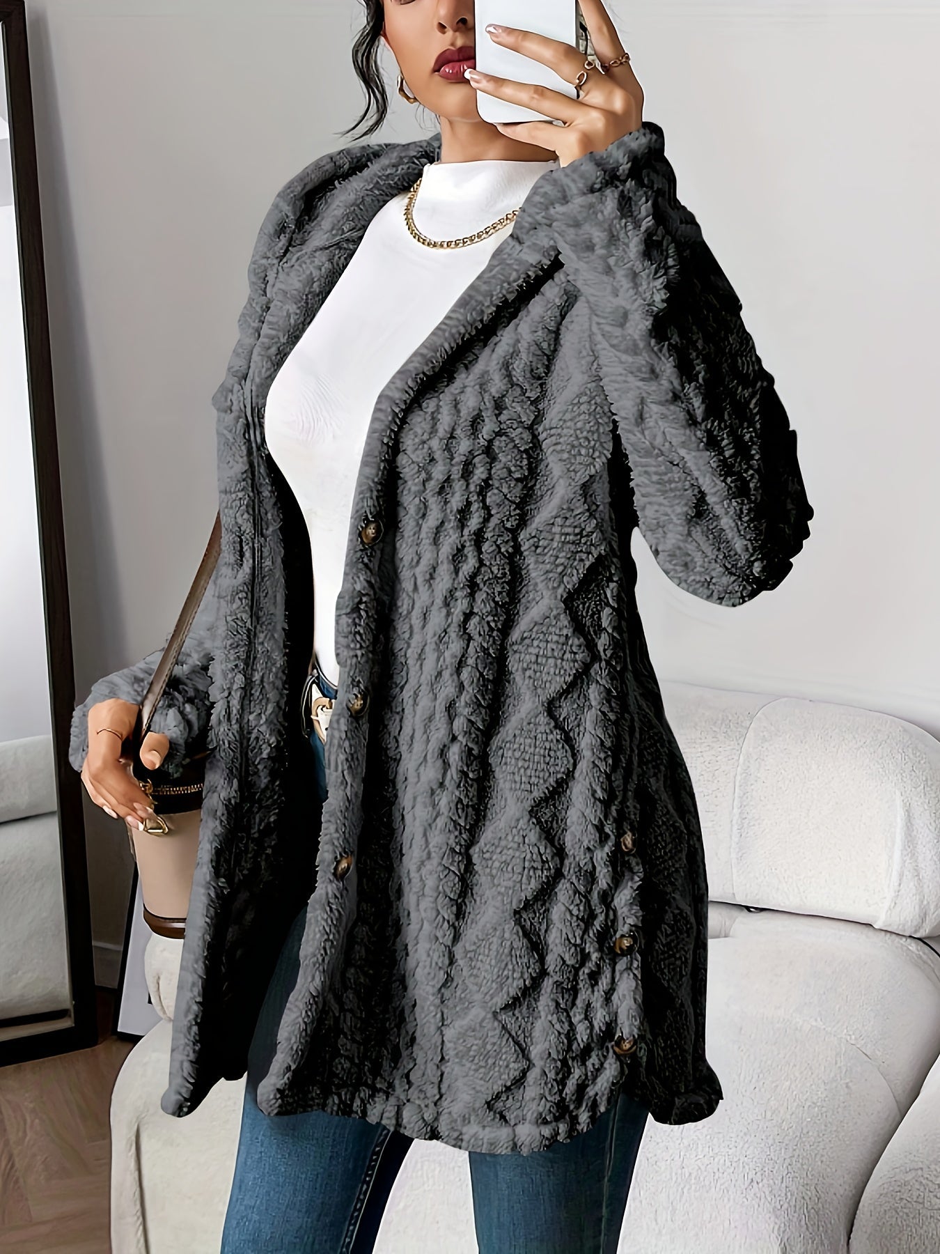 Celine | Plush Hooded Cardigan