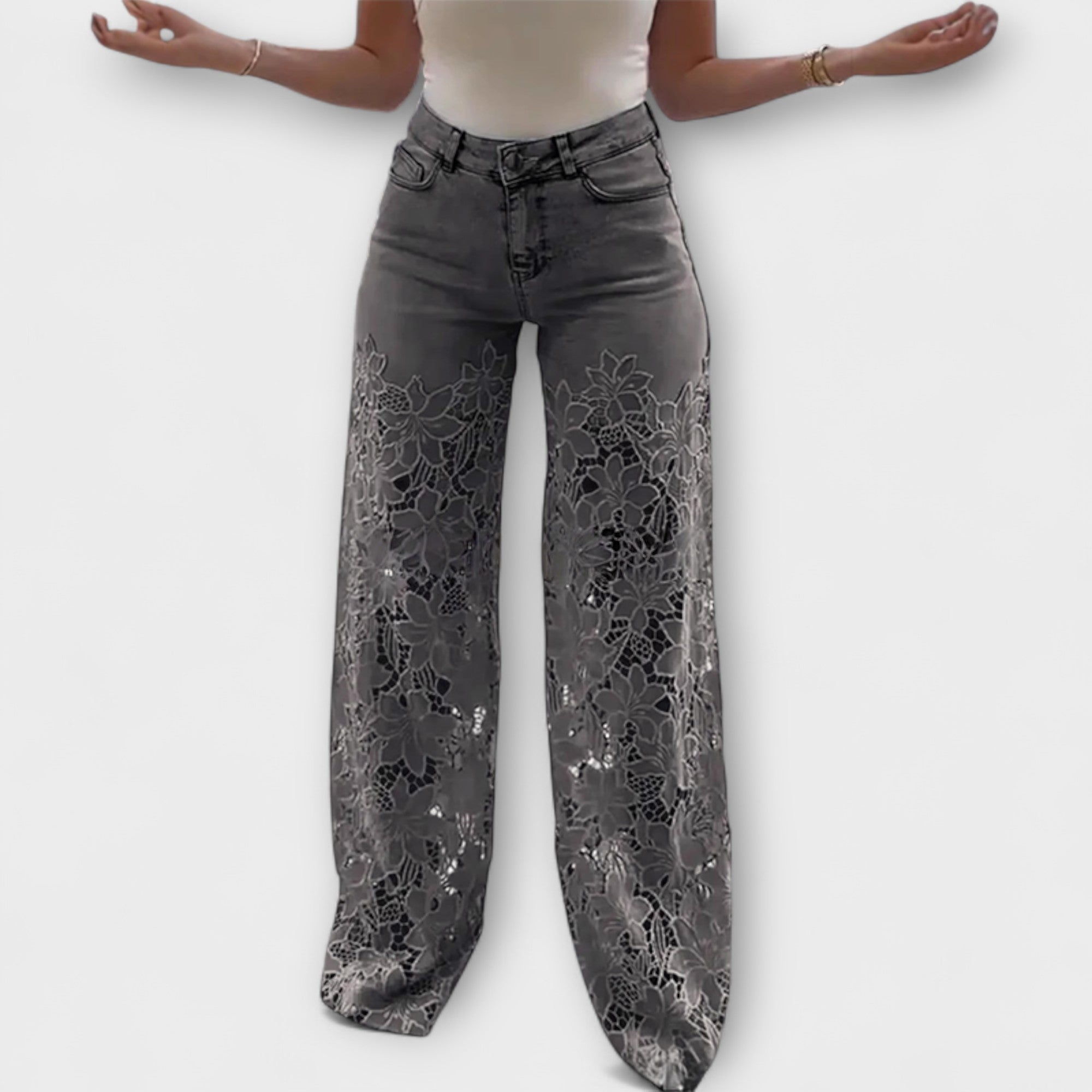 Britta | Trendy Lace Patchwork Jeans