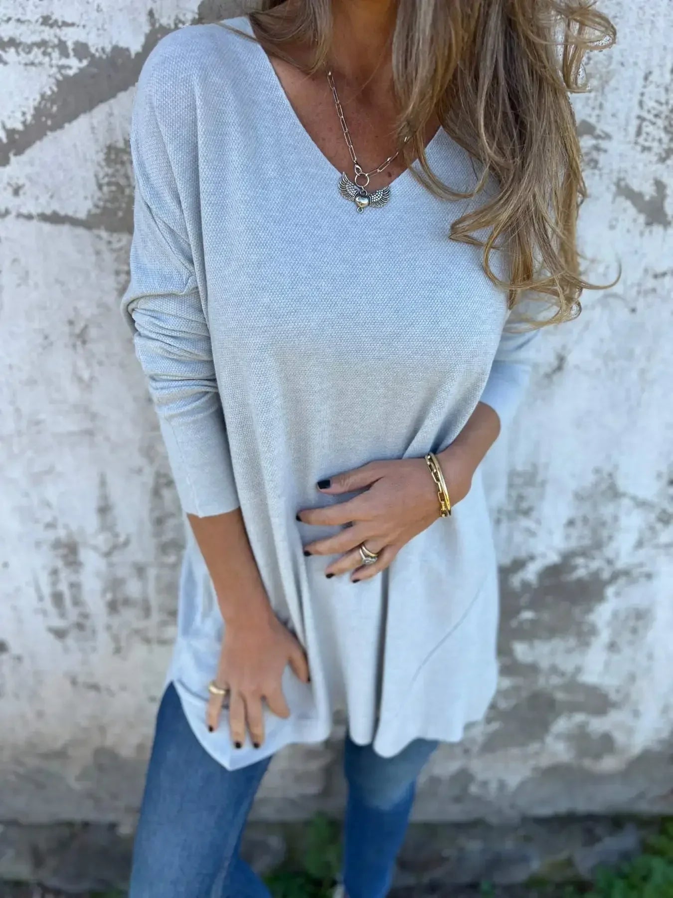 Kira | Relaxed V-Neck Knit Tunic