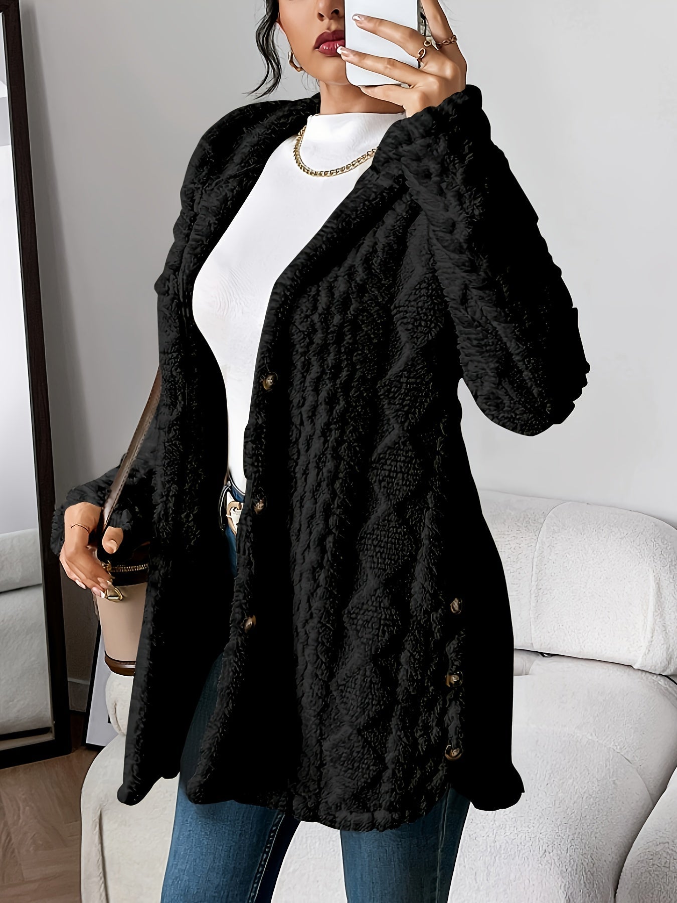 Celine   | Plush Hooded Cardigan