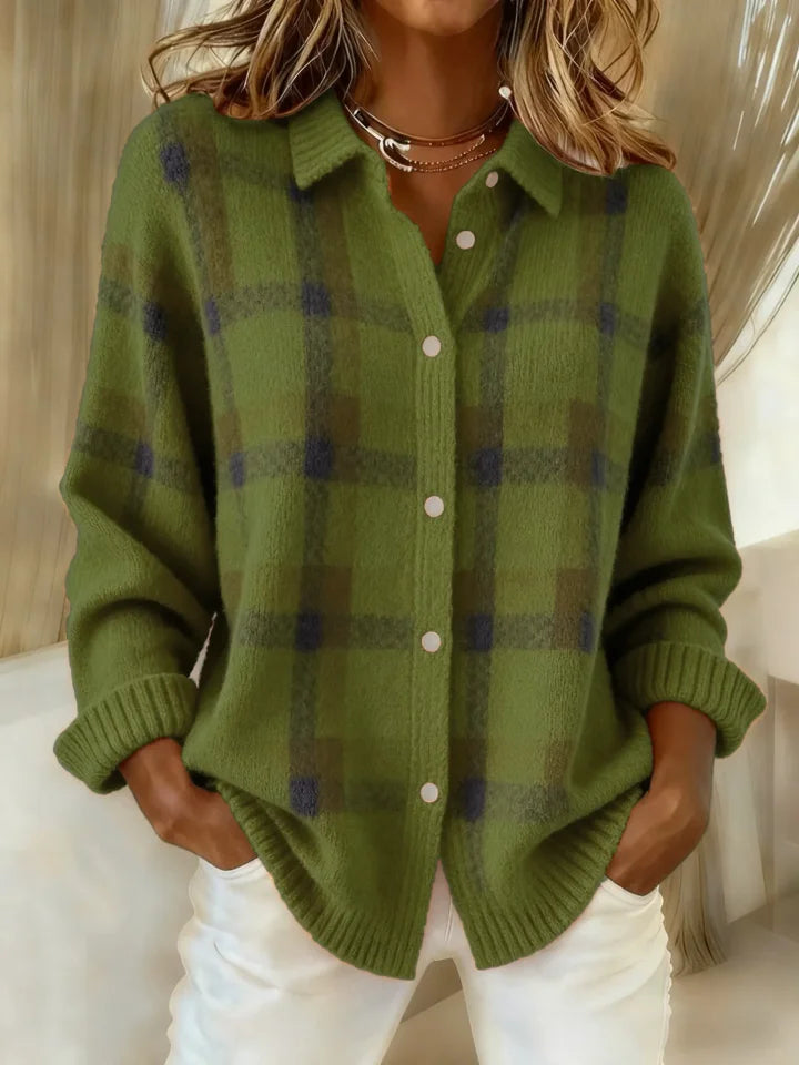Morgan | Casual Contrast Retro Plaid Sweater