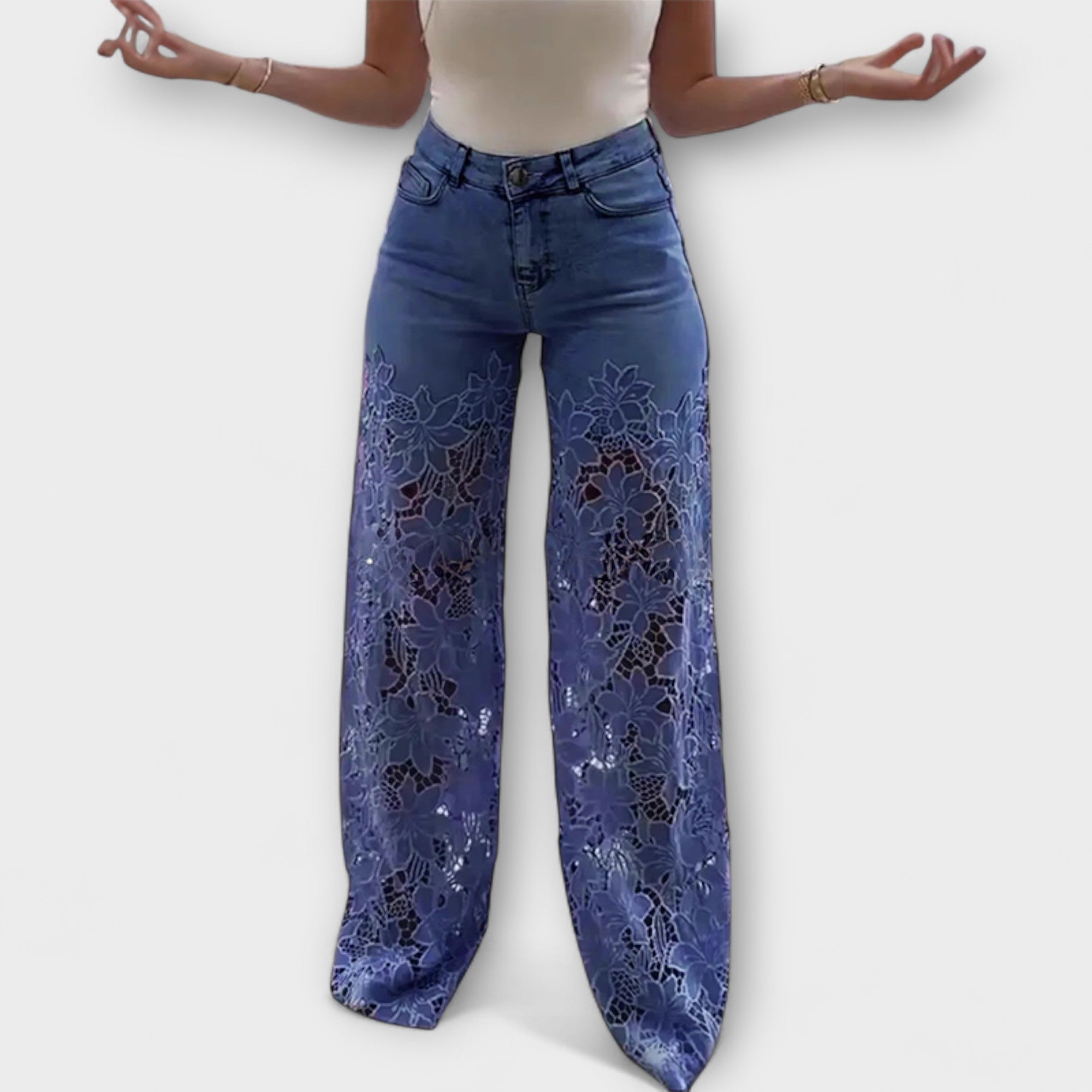 Britta | Trendy Lace Patchwork Jeans